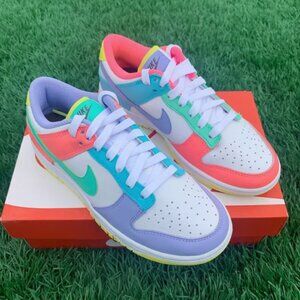 Nike Dunk Low "Easter Multi-Color" - Asymmetrical Pastel Patchwork Sneakers